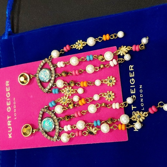 KURT GEIGER LONDON Multicolor Eye Drop Earrings - Picture 3 of 7